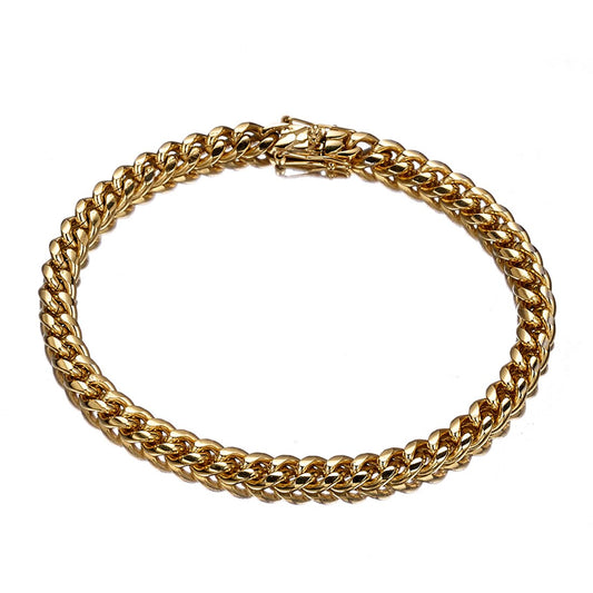 POWER | 18K Gold Stainless Steel 6MM Curb Chain Link Bracelet