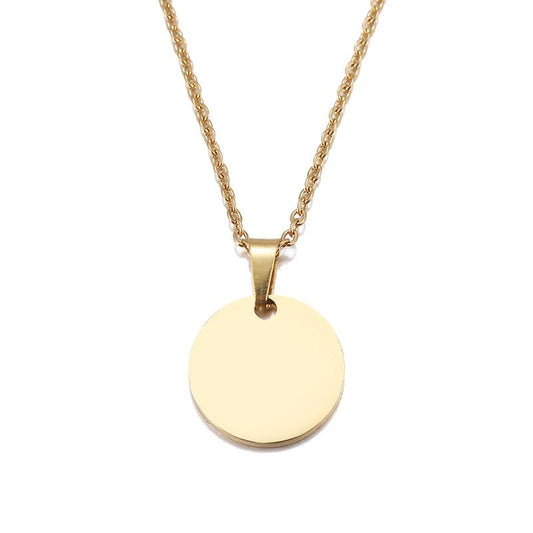 HOMME MICRO | 14K Gold 15MM Round Coin Medallion Pendant Necklace