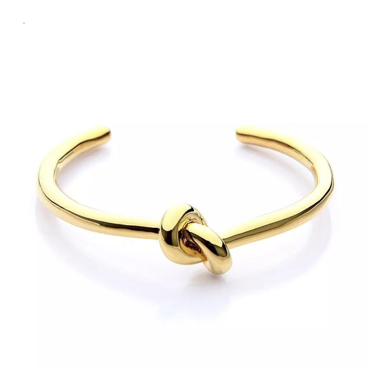 KNOTTY | 18K Gold Stainless Steel 8MM Thick Oversized Knot Cuff Bracelet