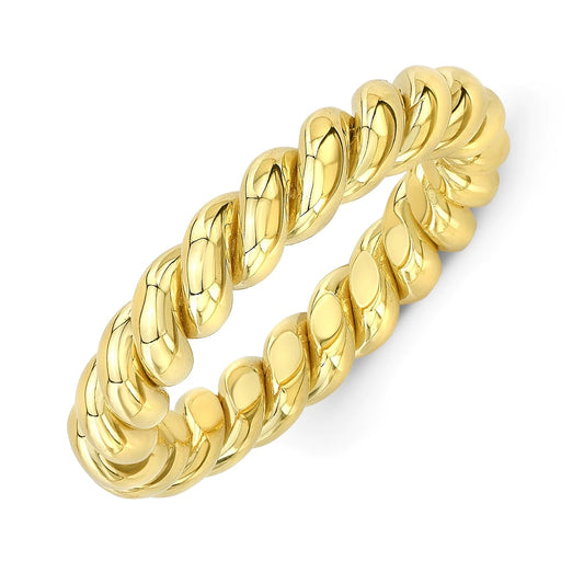 CASTAWAY | 18K Gold Stainless Steel 3MM Thick Rope Twist Ring
