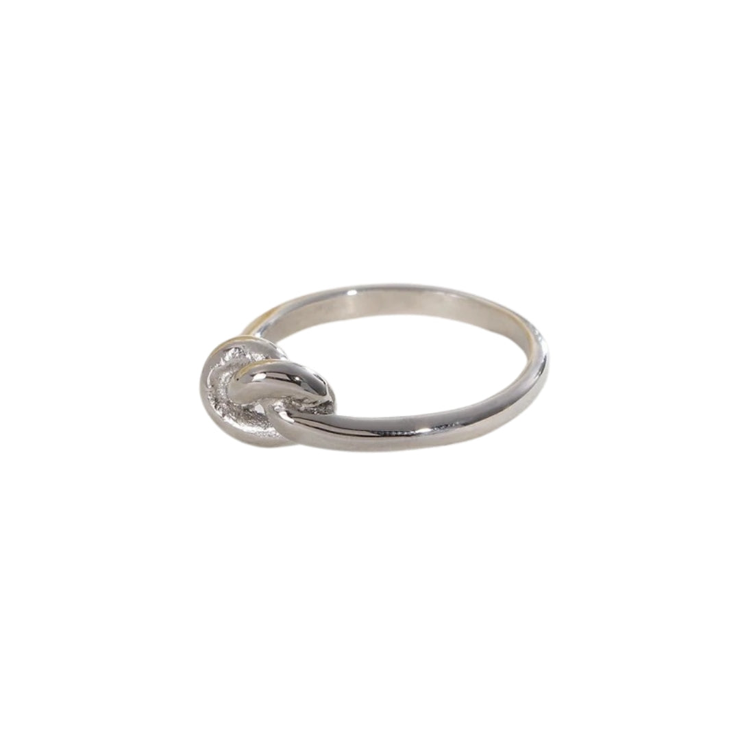 SALE: KNOTTY MINI | Silver Stainless Steel 2MM Knot Tie Twist Ring