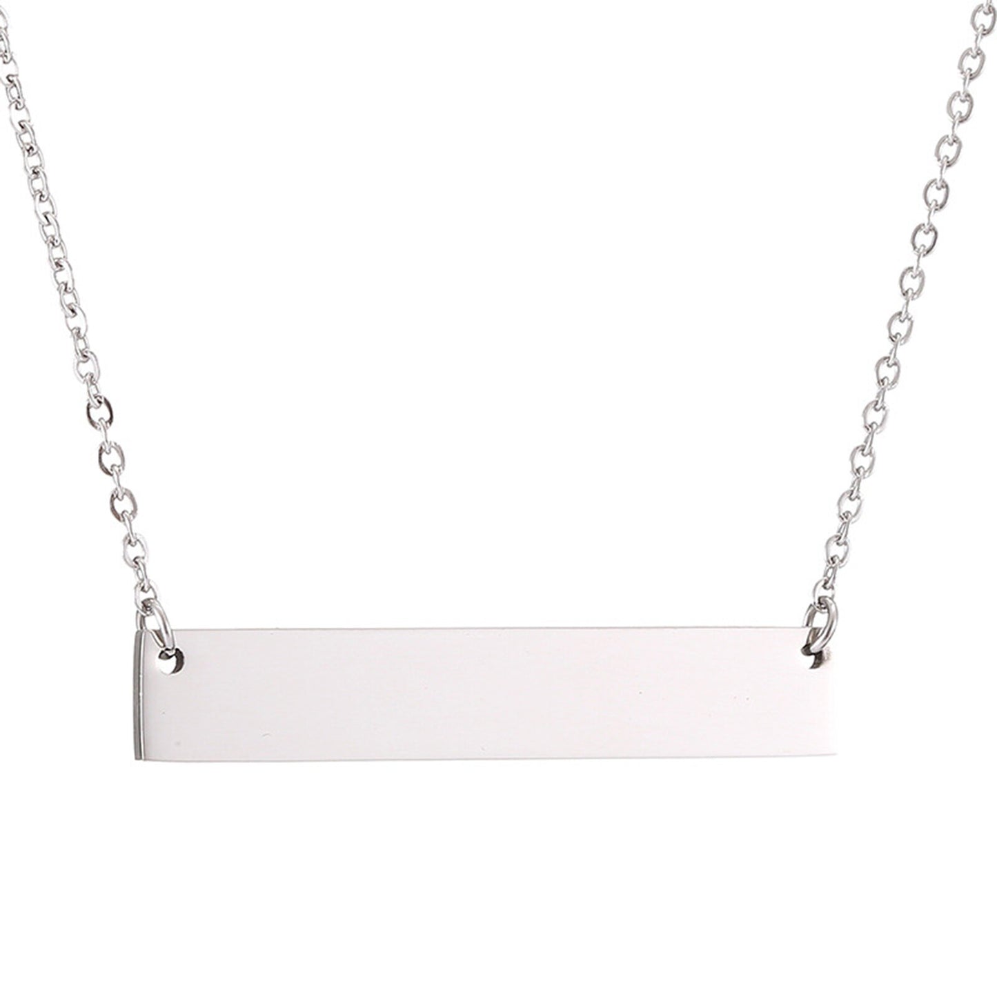 LABELED | 14K Gold 30MM Horizontal Blank ID BAR Necklace