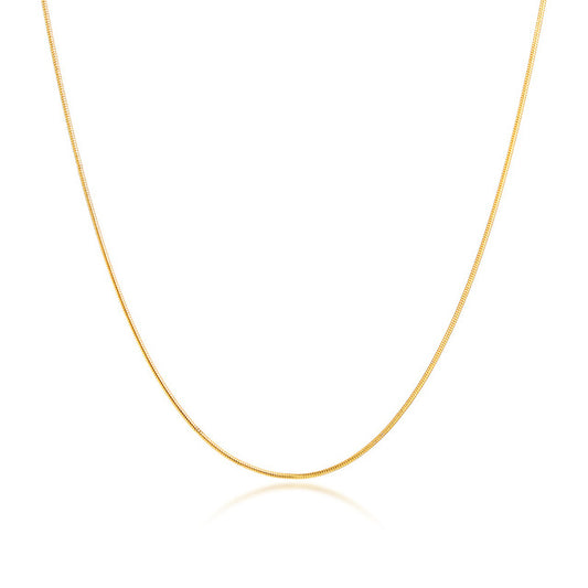 SLITHER | 18K Gold Micro 1MM Flat Thin Herringbone Necklace