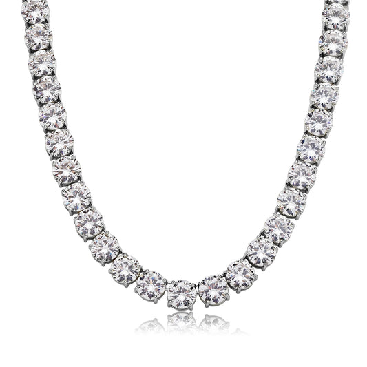 CHERISH | Silver 8MM Diamond Chunky Tennis Necklace