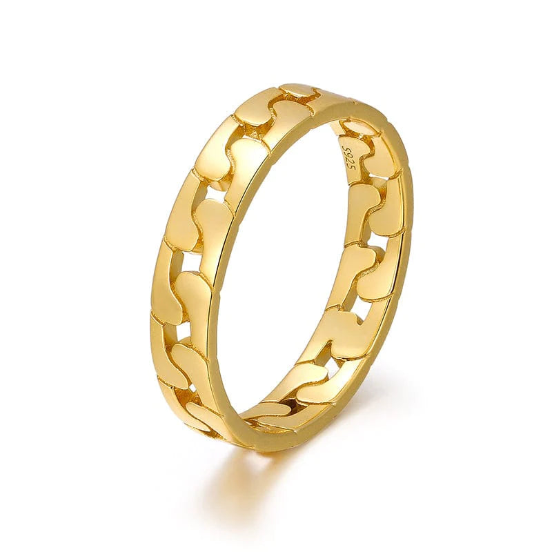 FAME | 18K Gold Stainless Steel 4MM Curb Chain Link Ring