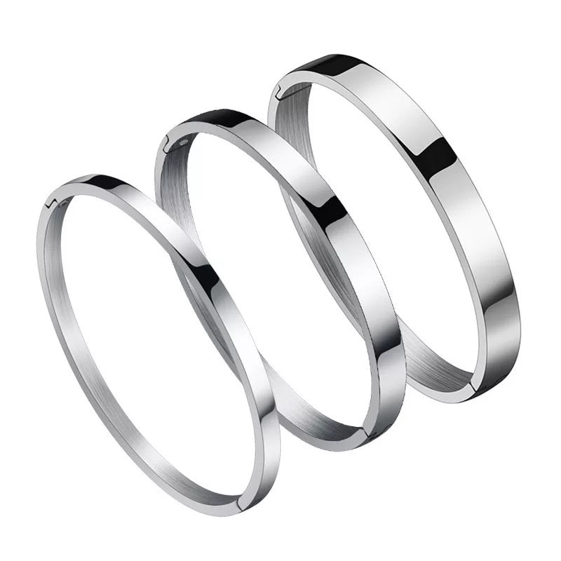 SMOOTH 6MM MIDI | Silver Stainless Steel Essential Smooth Stacker Bangle Bracelet