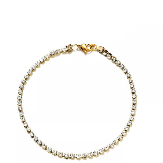 CHERISH MICRO | 18K Gold Stainless Steel Micro Thin Tennis Anklet
