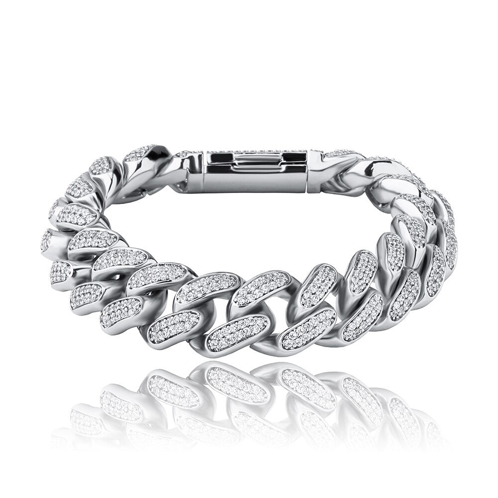 TREASURY | Silver Pavé Cuban 16MM Bracelet