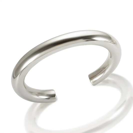 CLOUDY | Silver 8MM Thick Tube Cuff Bracelet