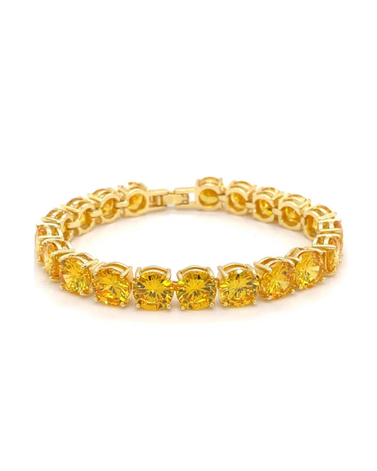 CHERISH CANARY | 18K Gold 8MM Chunky Yellow Diamond Tennis Bracelet