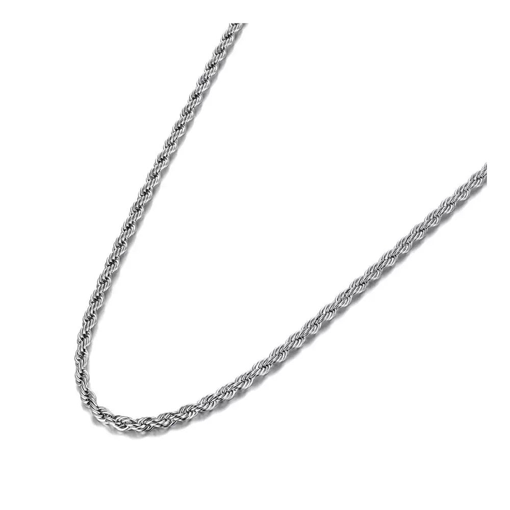 CASTAWAY | Silver 2MM Skinniest Rope Twist Chain Necklace