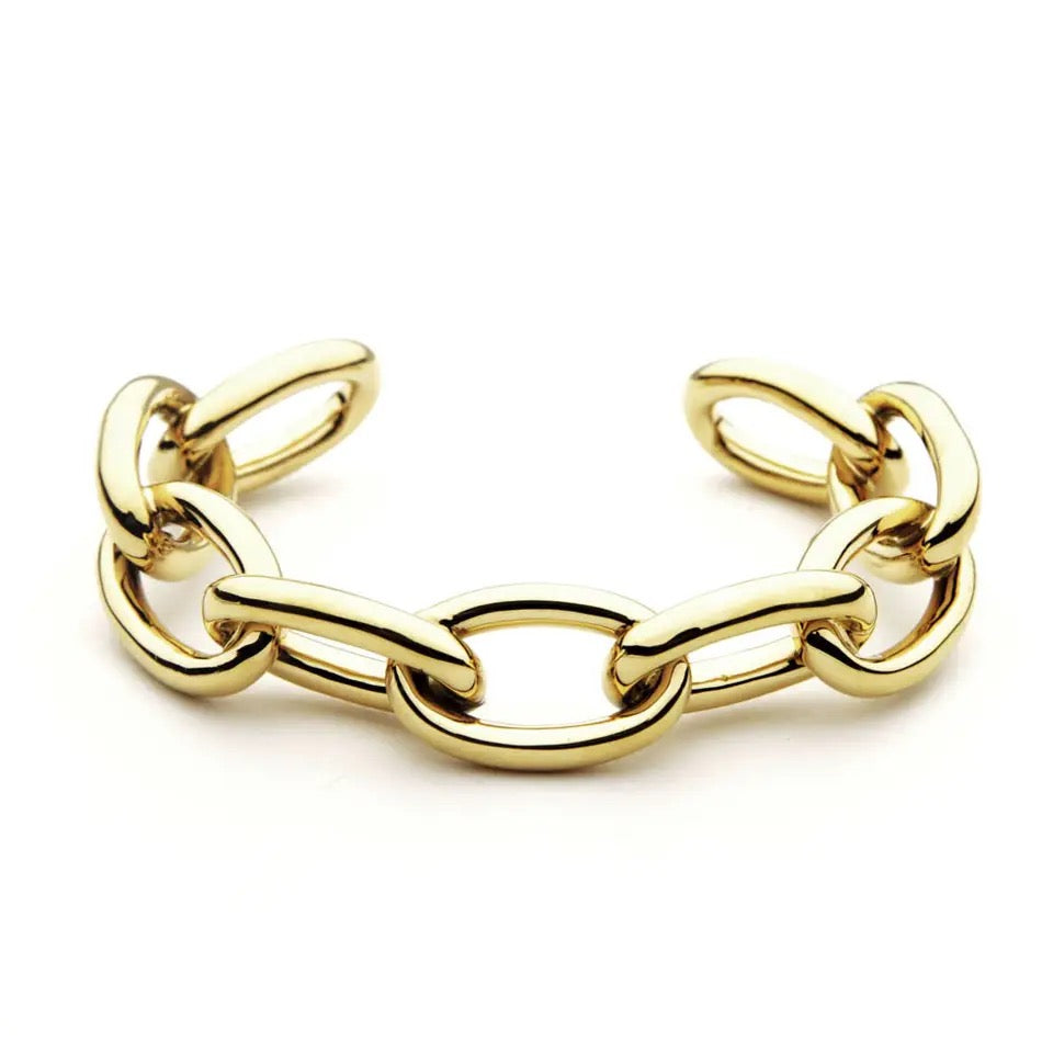 ANCHOR | 18K Gold Oversized Chain Link Cuff Bracelet