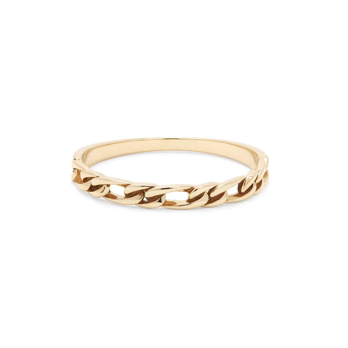 FIJI | 18K Gold Stainless Steel 3MM Skinny Figaro Chain Link Ring