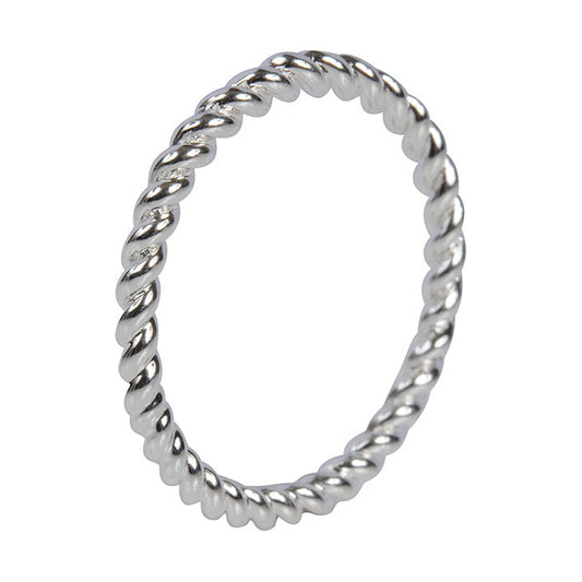 TWINE | Silver Stainless Steel 3MM Rope Twist Stacker Ring