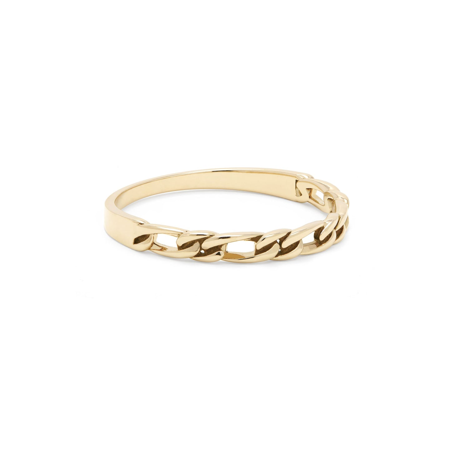 FIJI | 18K Gold Stainless Steel 3MM Skinny Figaro Chain Link Ring