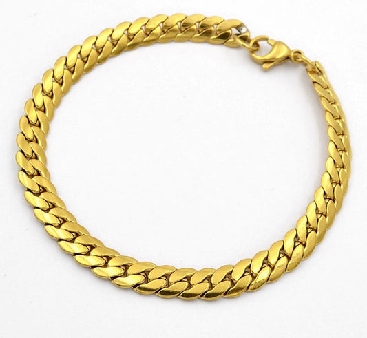 BOYFRIEND | 18K Gold Stainless Steel 7MM Wide Cuban Link Anklet