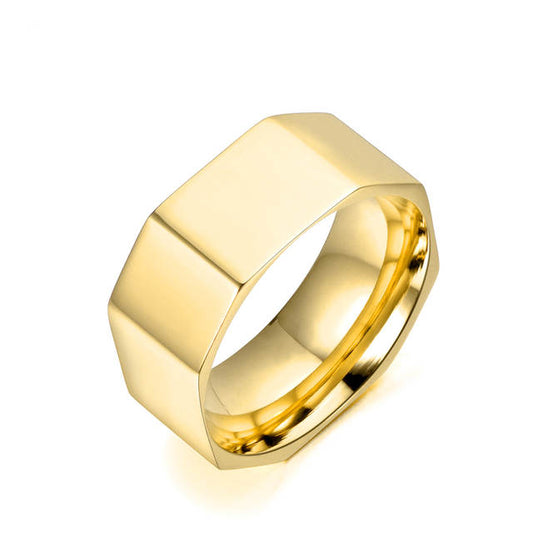 MONET | 18K Gold Stainless Steel 8MM Wide Hammered Ring