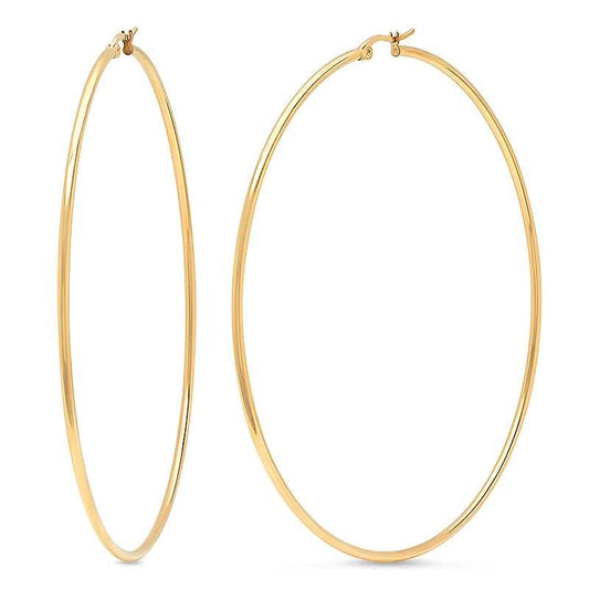 UPTOWN | 14K Gold Essential 1MM Slim Stainless Steel Hoop Earrings
