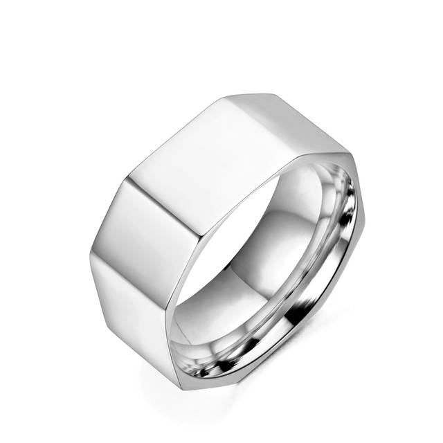 MONET | Silver Stainless Steel  8MM Wide Hammered Ring