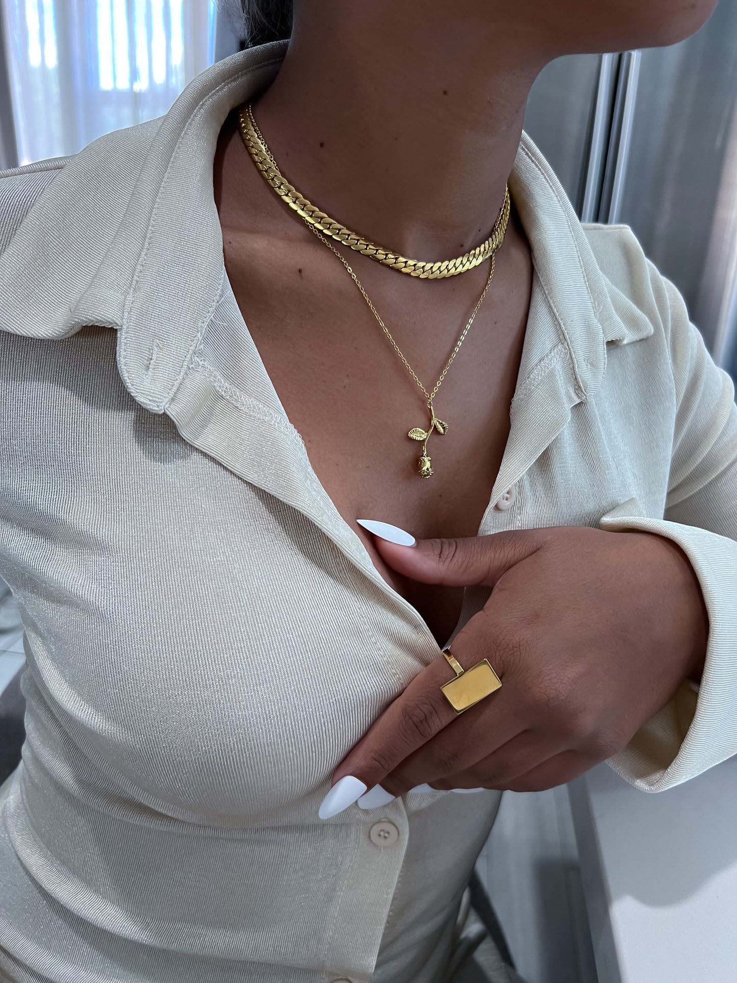 BOYFRIEND | 18K Gold 7MM Flat Tight Cuban Curb Link Necklace