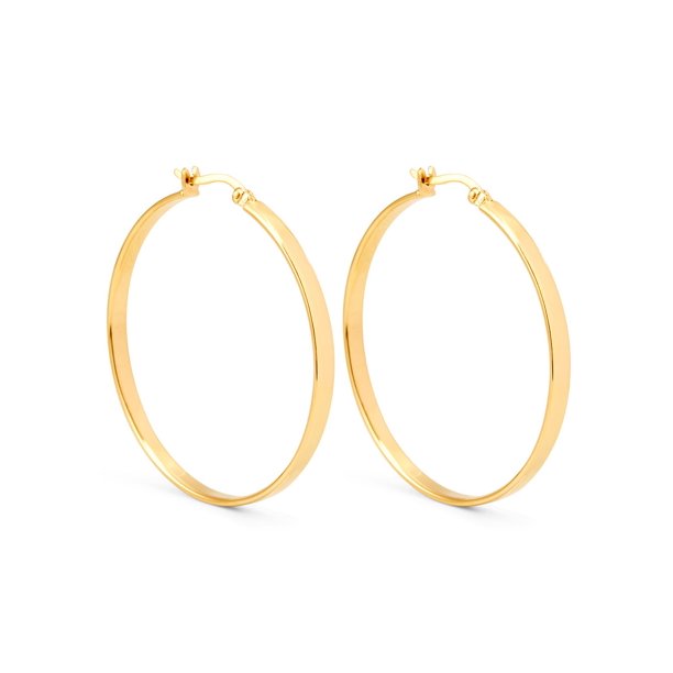 FINESSE | 18K Gold Stainless Steel Slim 4 MM Wide Hoop Earrings