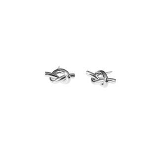 KNOTTY | Silver Stainless Steel Thick Twist Knot Stud Earrings