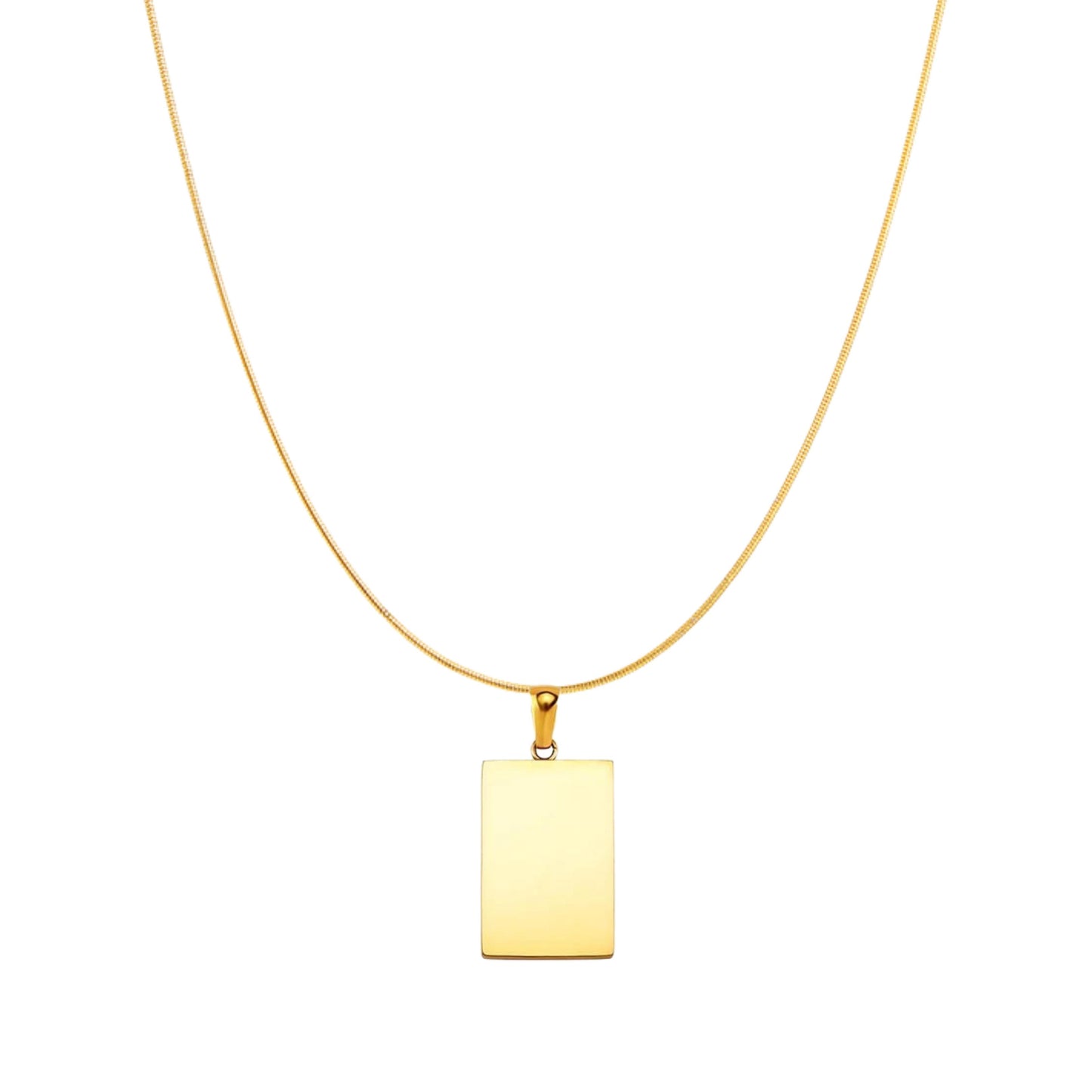 MADAME NOIRE | 18K Gold Lined Black Lacquer Reversible to Polished Gold Rectangle Medallion Necklace