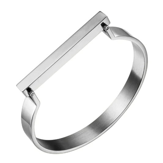 SLAB | Silver Interlock 3D Stackable BAR Bangle Bracelet