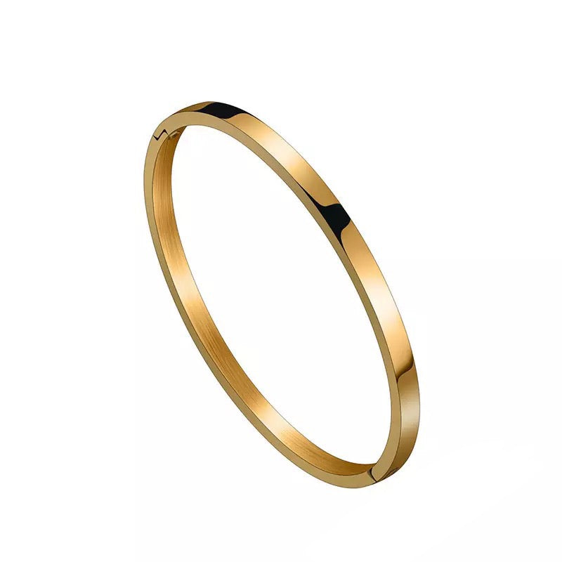 SMOOTH 4MM MINI | 14K Gold Stainless Steel Essential Sleek Stacker Bangle Bracelet