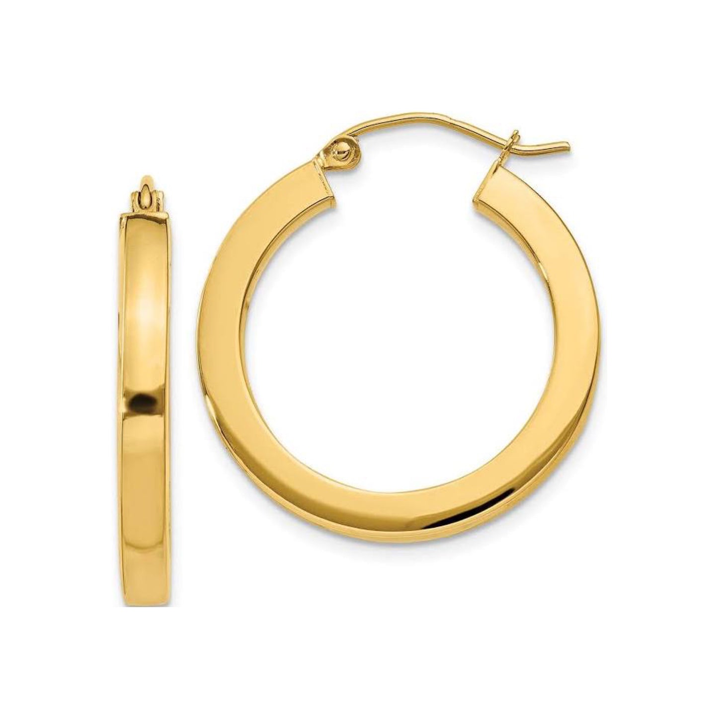 BALI MINI | 18K Gold Stainless Steel 4MM Squared Hollow Round 30MM Mini Hoop Earrings