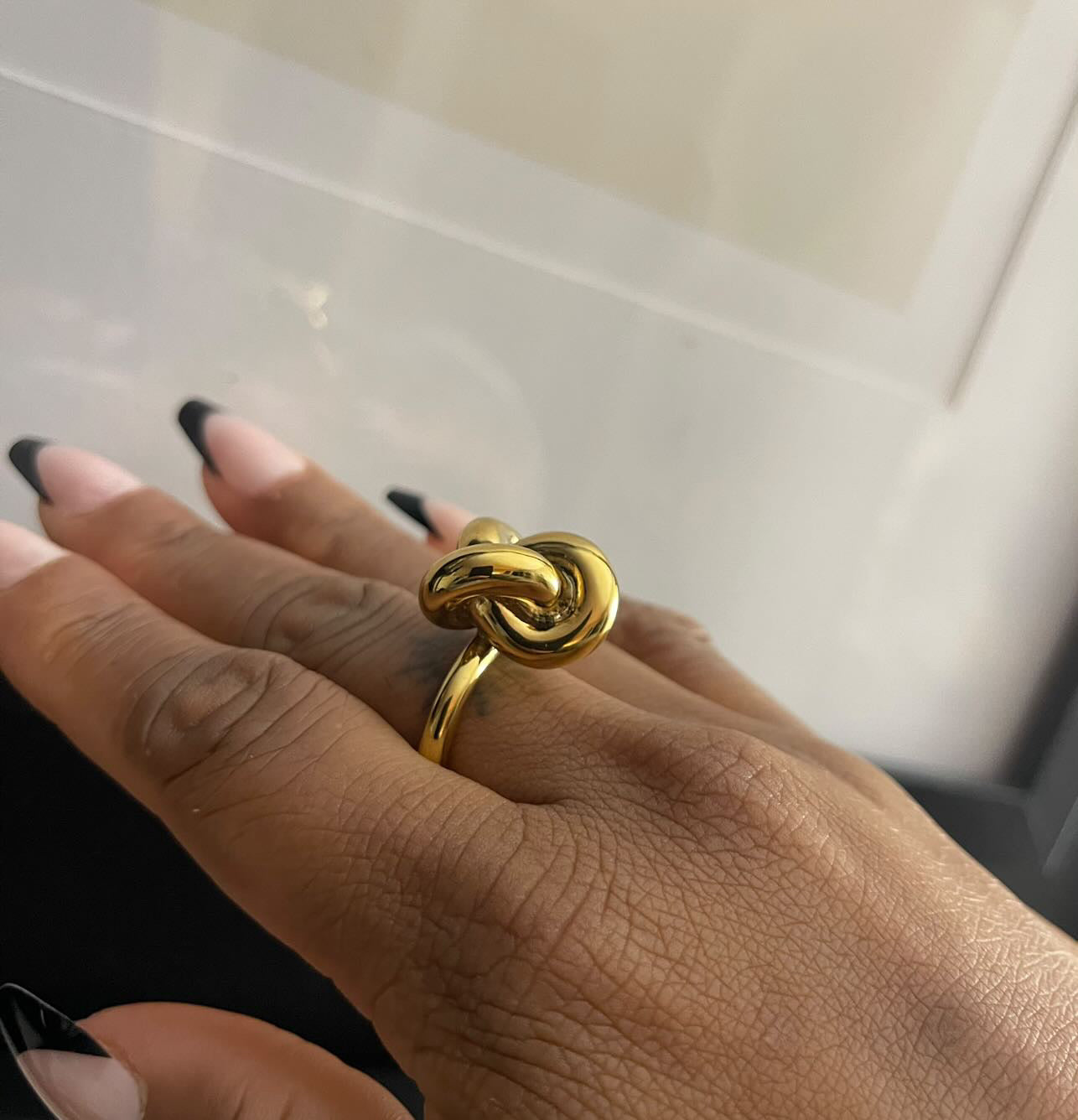 KNOTTY | 18K Gold Stainless Steel Oversized Thick Knot Ring