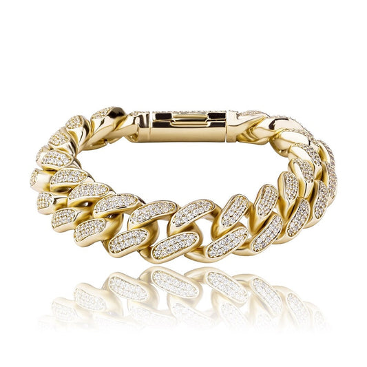 TREASURY | 10K Gold Pavé Cuban 16MM Bracelet