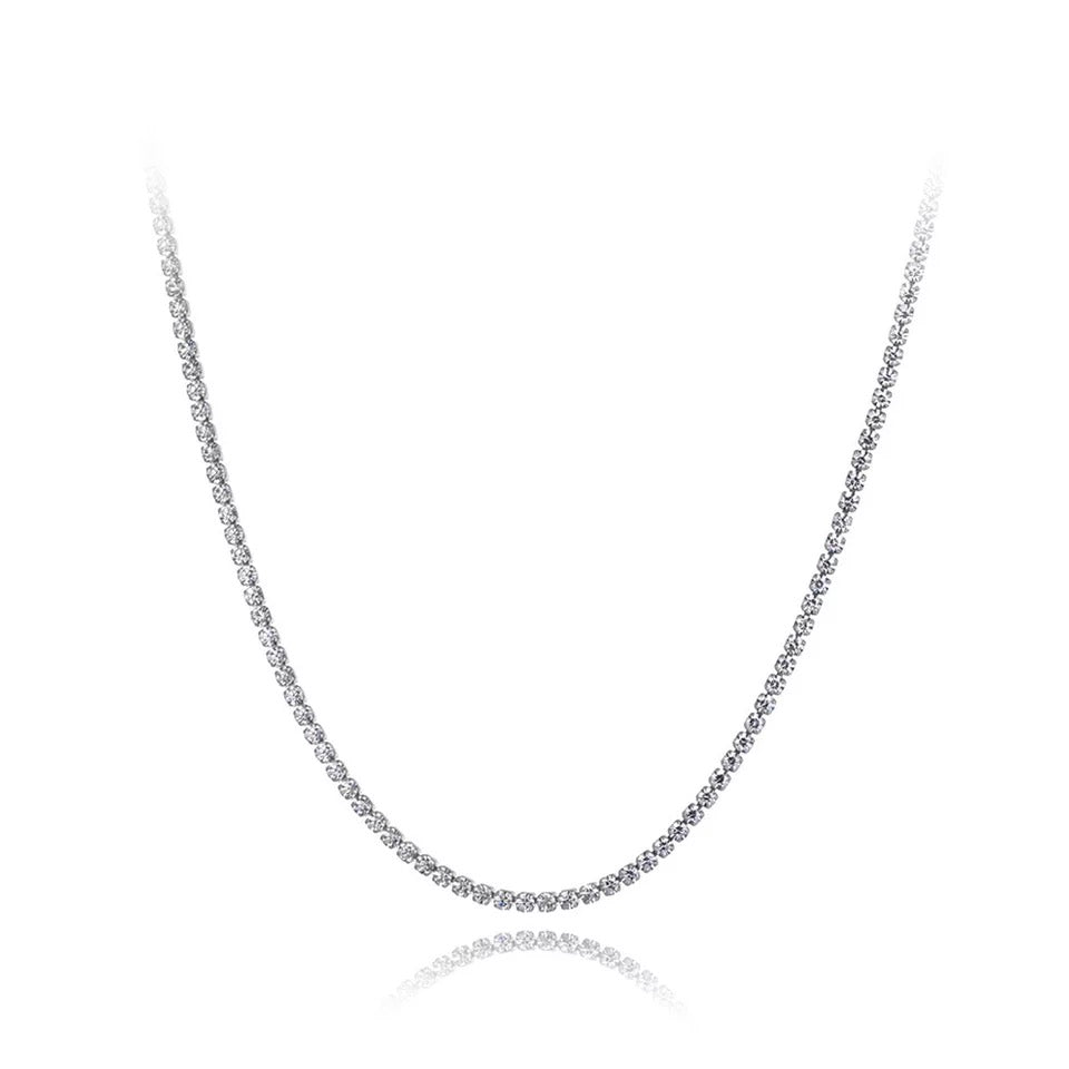 CHERISH MICRO | Silver Thin 2MM Tennis Necklace