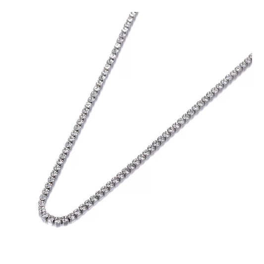 CHERISH MICRO | Silver Thin 2MM Tennis Necklace