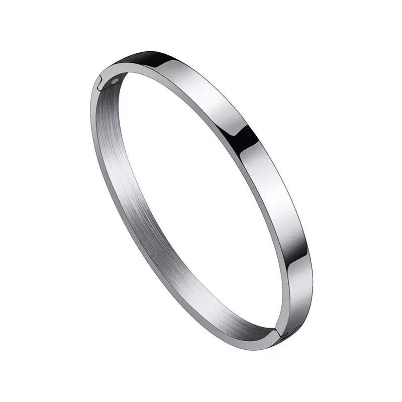 SMOOTH 6MM MIDI | Silver Stainless Steel Essential Smooth Stacker Bangle Bracelet