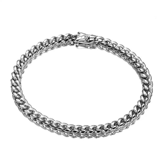 POWER | Silver Stainless Steel 6MM Curb Chain Link Bracelet