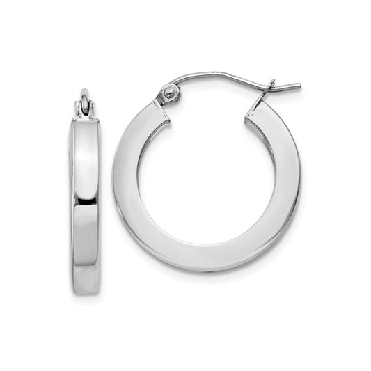 BALI MINI | Silver Stainless Steel 4MM Squared Hollow Round 30MM Mini Hoop Earrings