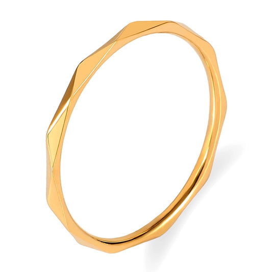 PRISM MINI | 14K Gold Stainless Steel Micro Hammered Ring