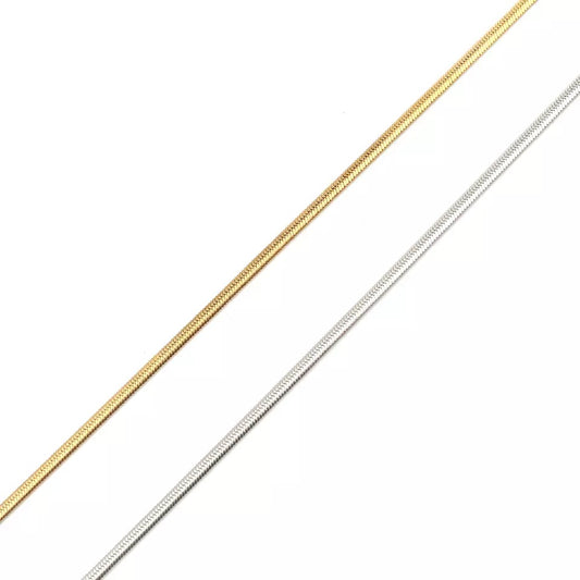BARE MINI | Silver Stainless Steel 2MM Flat Herringbone Anklet