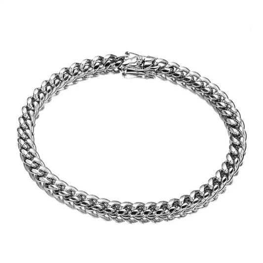 POWER | Silver Stainless Steel 6MM Curb Link Anklet