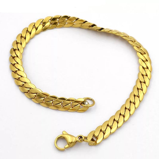 BOYFRIEND | 18K Gold Stainless Steel 7MM Wide Cuban Link Anklet