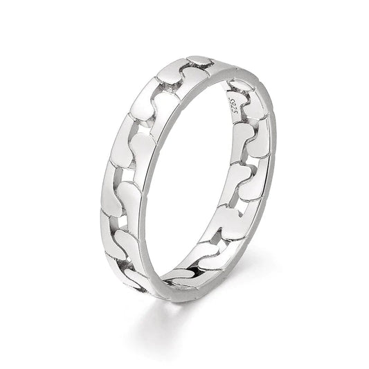 FAME | Silver Stainless Steel 4MM Curb Chain Link Ring
