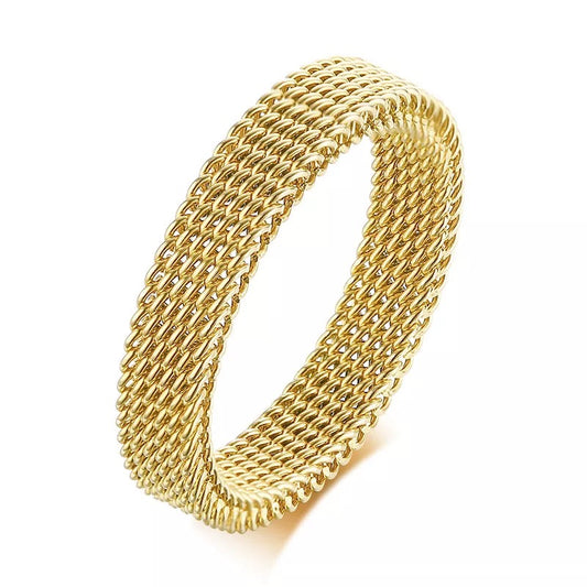 SALE: MESH | Coastal Collection14K Gold Stainless Steel Stainless Steel 4MM Flexible Mesh Ring