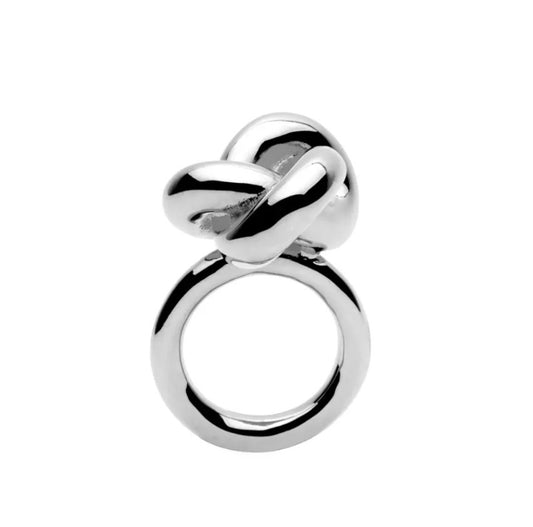 KNOTTY | Silver Stainless Steel Oversized Thick Knot Ring