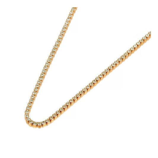 CHERISH MICRO | 18K Gold Thin 2MM Crystal Tennis Necklace