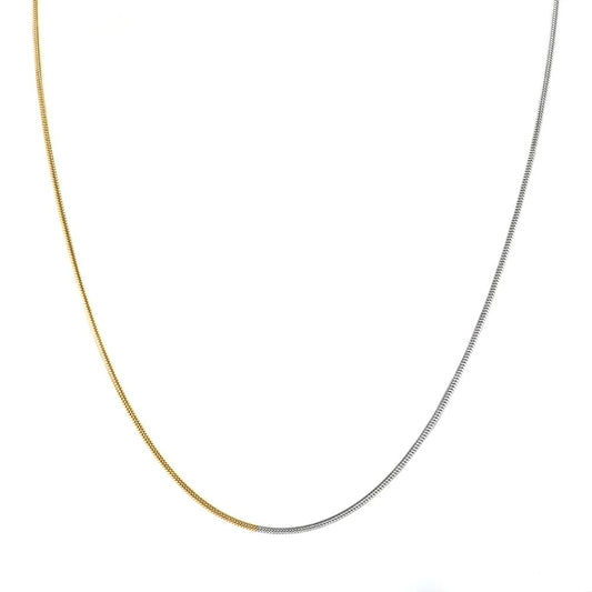 ARTISAN | 14K Gold Silver Micro Thin Round Herringbone Necklace