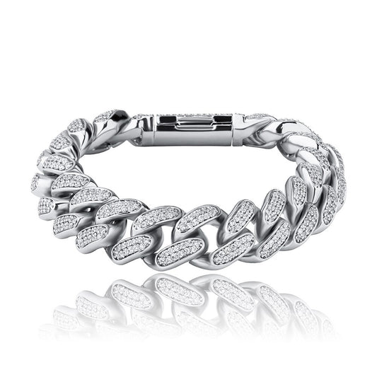 TREASURY | Silver Pavé Cuban 16MM Bracelet