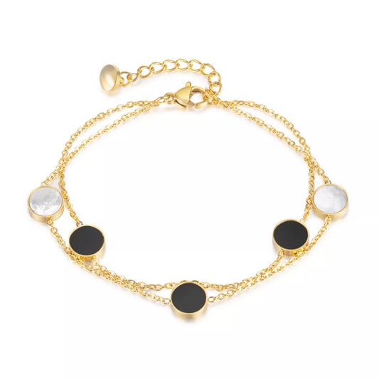 HOMME MINI | 18K Gold Stainless Steel 10MM Black Enamel Lacquer Coin Ring