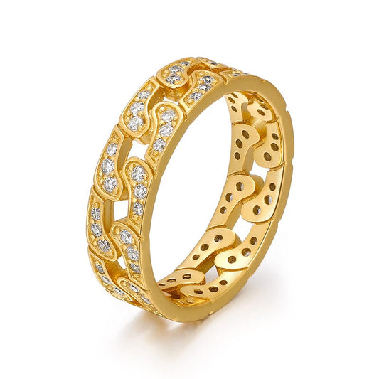 FORTUNE | 18K Gold Brass 5MM Curb Chain Link Ring