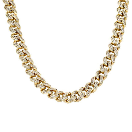 TREASURY MAXI | 10K Gold 16MM Pavé Cuban Link Necklace